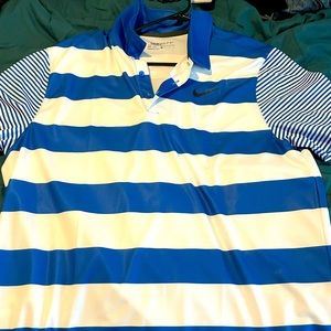 Nike Golf Standard fit dri-fit polo. XL blue and white